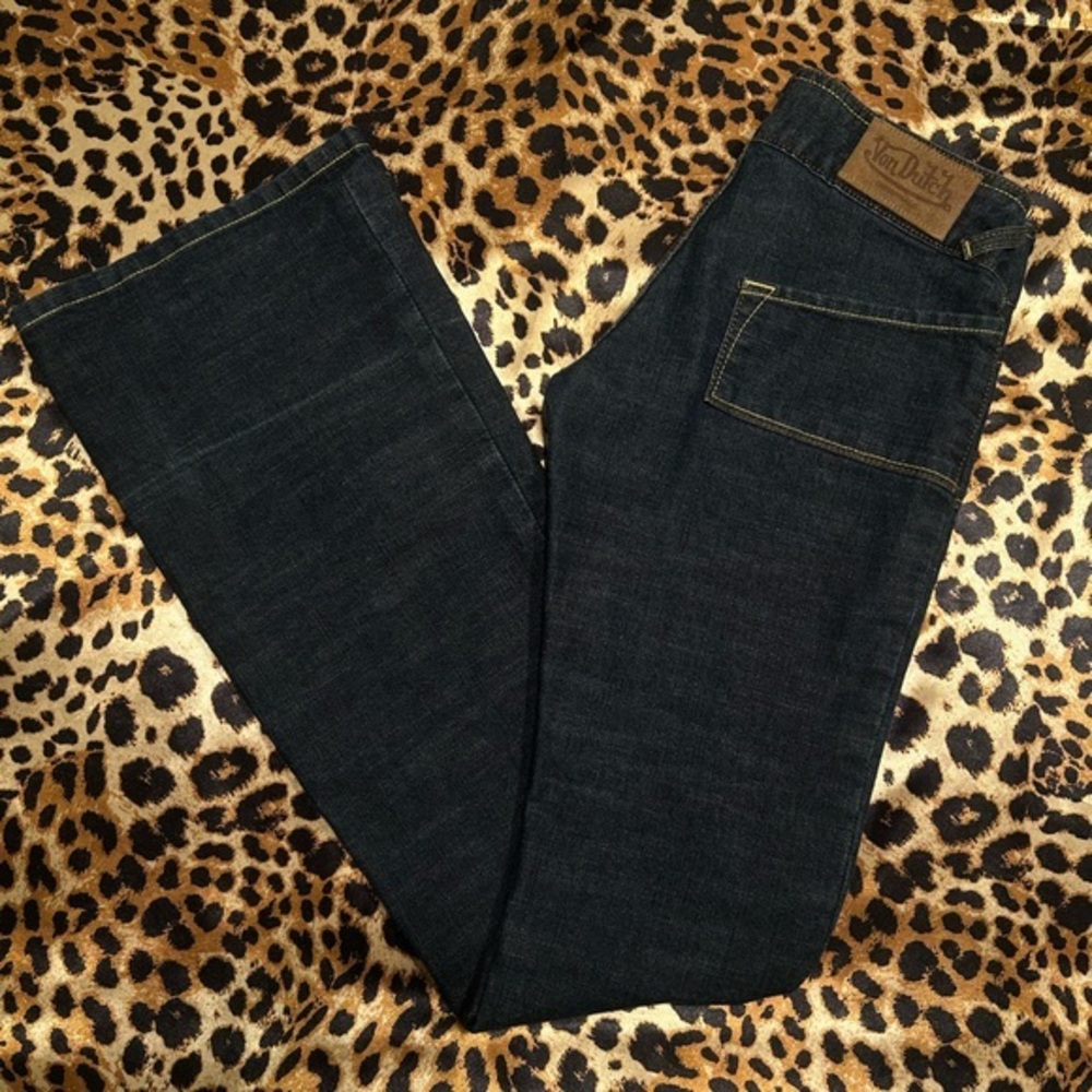 Von Dutch Flared Jeans with Abstract Pockets